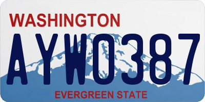 WA license plate AYW0387