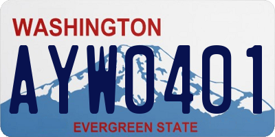 WA license plate AYW0401