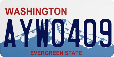 WA license plate AYW0409