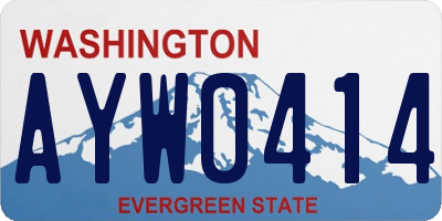 WA license plate AYW0414