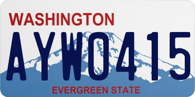 WA license plate AYW0415