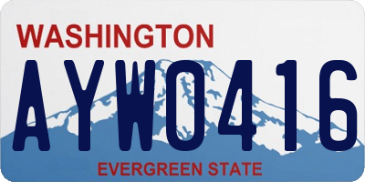WA license plate AYW0416