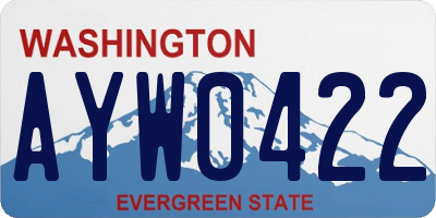 WA license plate AYW0422