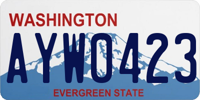 WA license plate AYW0423