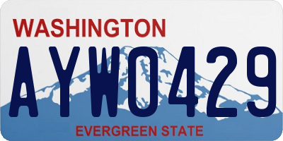 WA license plate AYW0429