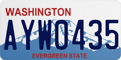 WA license plate AYW0435