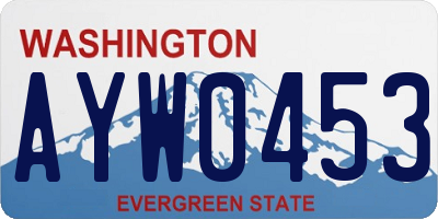 WA license plate AYW0453