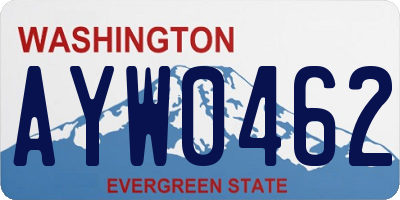 WA license plate AYW0462