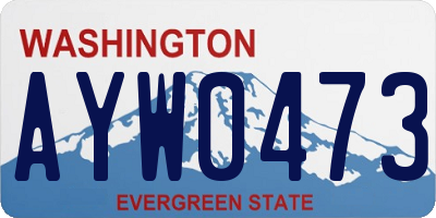 WA license plate AYW0473