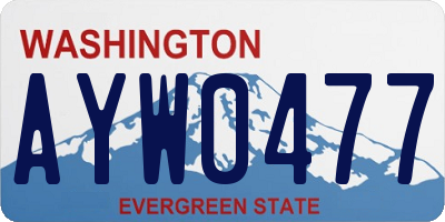 WA license plate AYW0477
