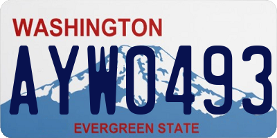 WA license plate AYW0493