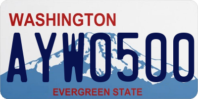 WA license plate AYW0500