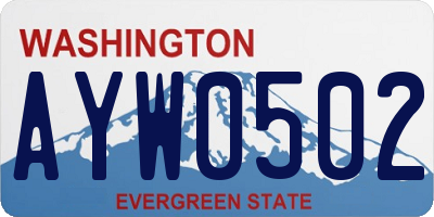 WA license plate AYW0502