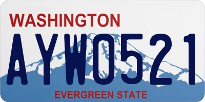 WA license plate AYW0521