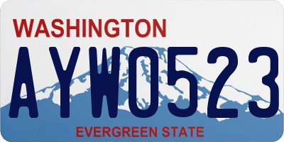 WA license plate AYW0523