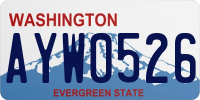 WA license plate AYW0526