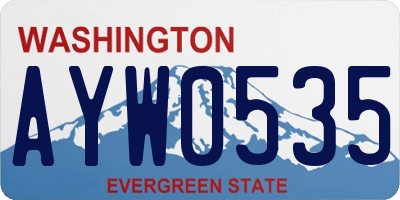 WA license plate AYW0535