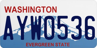 WA license plate AYW0536