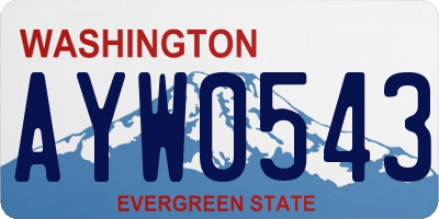 WA license plate AYW0543