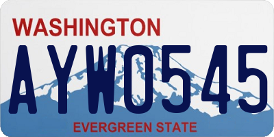 WA license plate AYW0545