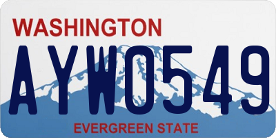 WA license plate AYW0549
