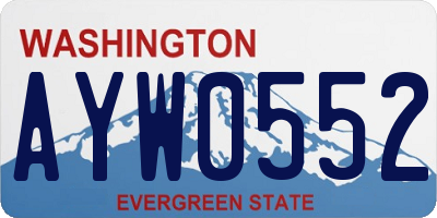 WA license plate AYW0552