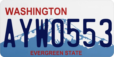 WA license plate AYW0553