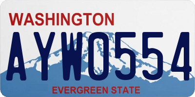 WA license plate AYW0554