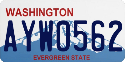 WA license plate AYW0562