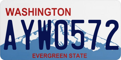 WA license plate AYW0572