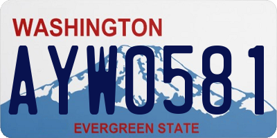 WA license plate AYW0581