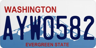 WA license plate AYW0582