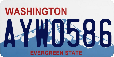 WA license plate AYW0586