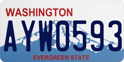 WA license plate AYW0593