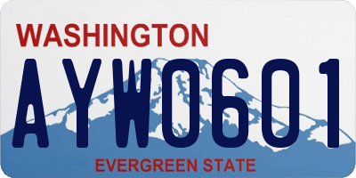 WA license plate AYW0601