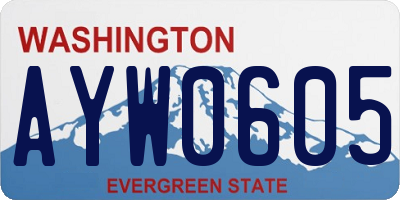 WA license plate AYW0605