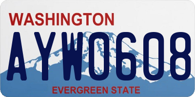 WA license plate AYW0608