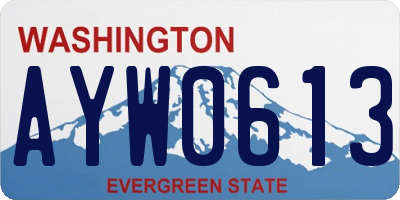 WA license plate AYW0613