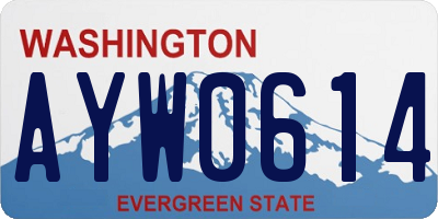 WA license plate AYW0614