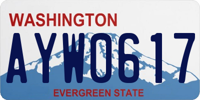 WA license plate AYW0617