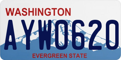 WA license plate AYW0620