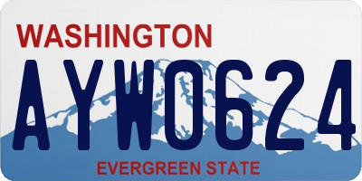 WA license plate AYW0624