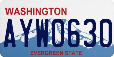 WA license plate AYW0630