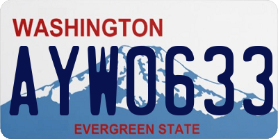 WA license plate AYW0633