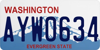 WA license plate AYW0634
