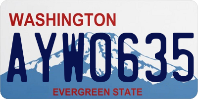 WA license plate AYW0635