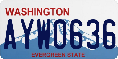 WA license plate AYW0636