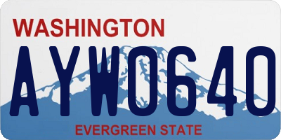 WA license plate AYW0640