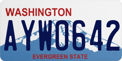 WA license plate AYW0642