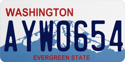 WA license plate AYW0654